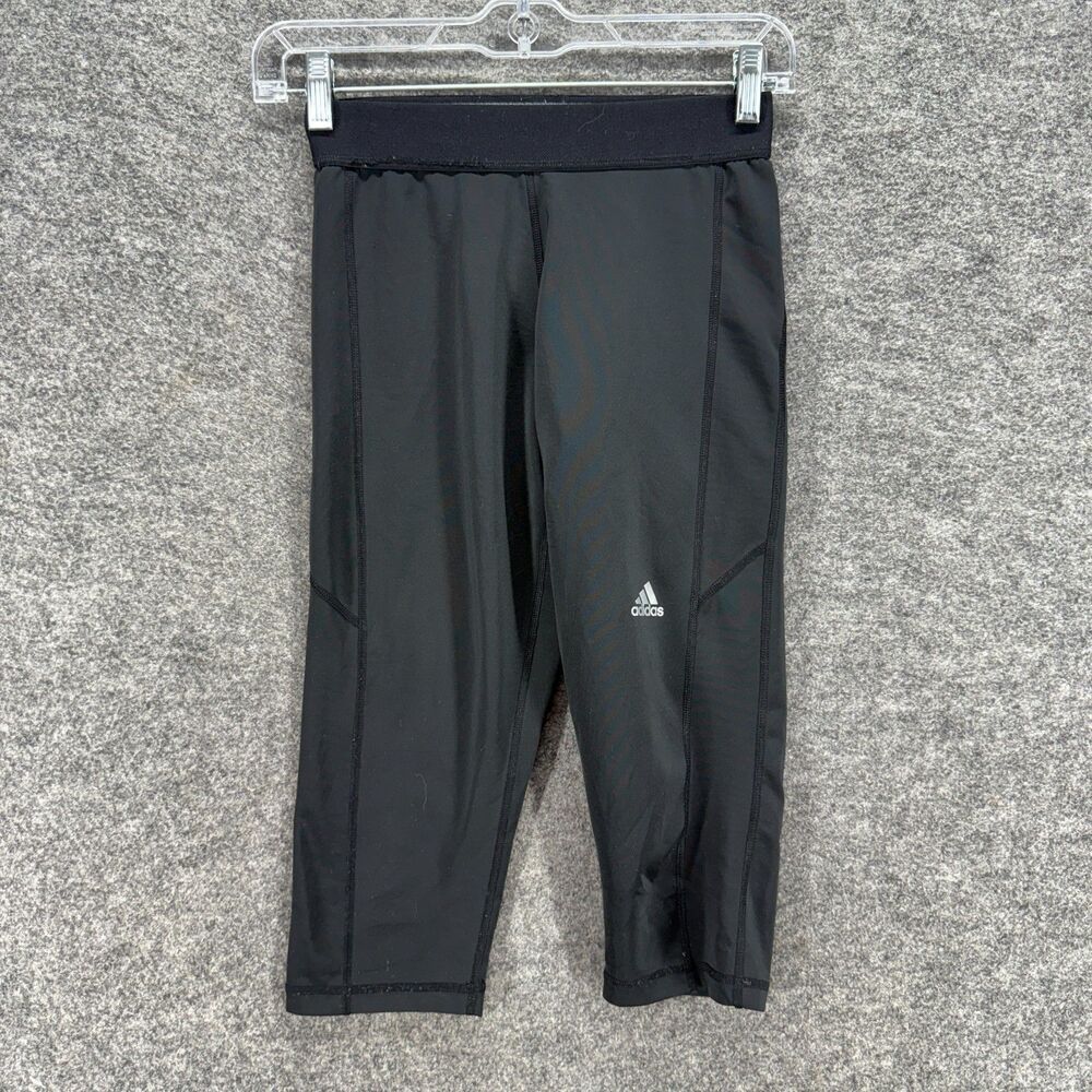 Adidas Activewear Track Pants Women S Small Black Low Rise Techfit Climalite